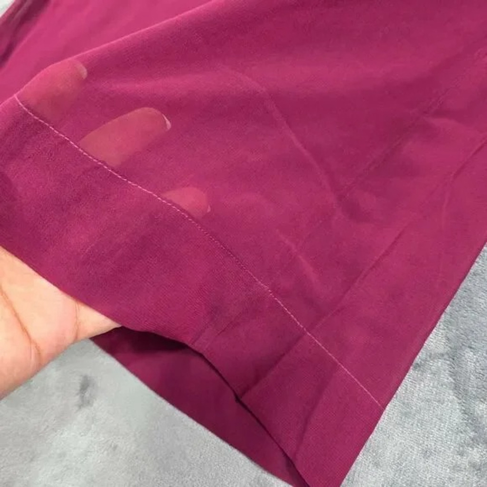 Burgundy Palazzo Pants Small Wide Leg Sheer Lined - Picture 10 of 11